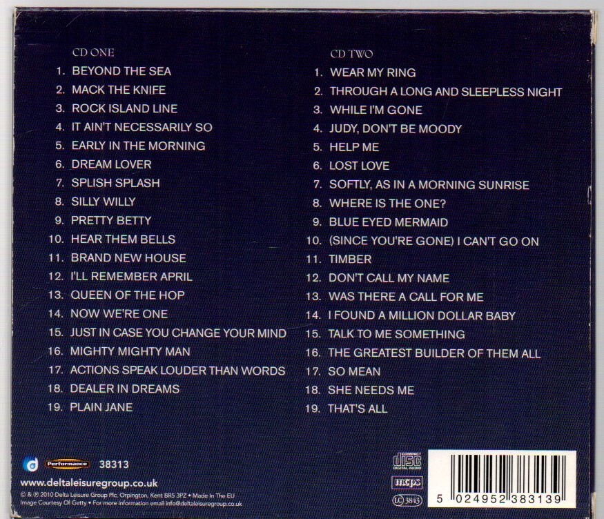 Beyond the Sea by Bobby Darin (double CD, 2010)