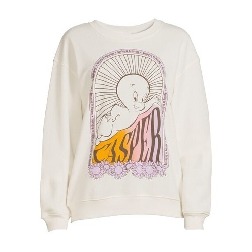 【KAPITAL】Fleece Crewneck Sweatshirt Rainbowy Patch White Kapital Eco Fleece Crewneck Sweatshirt Rainbowy Patch White