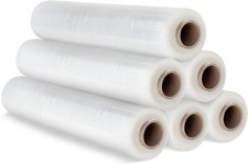 6 X Strong Rolls Clear Pallet Stretch Shrink Wrap Cast Parcel Packing ClingFilm,