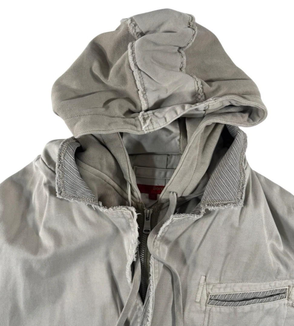 SONNETI Hybrid Style Blazer 2 in 1 Beige Hooded Jacket Sz M Retro 2005 Mens Mint - product detail image 4