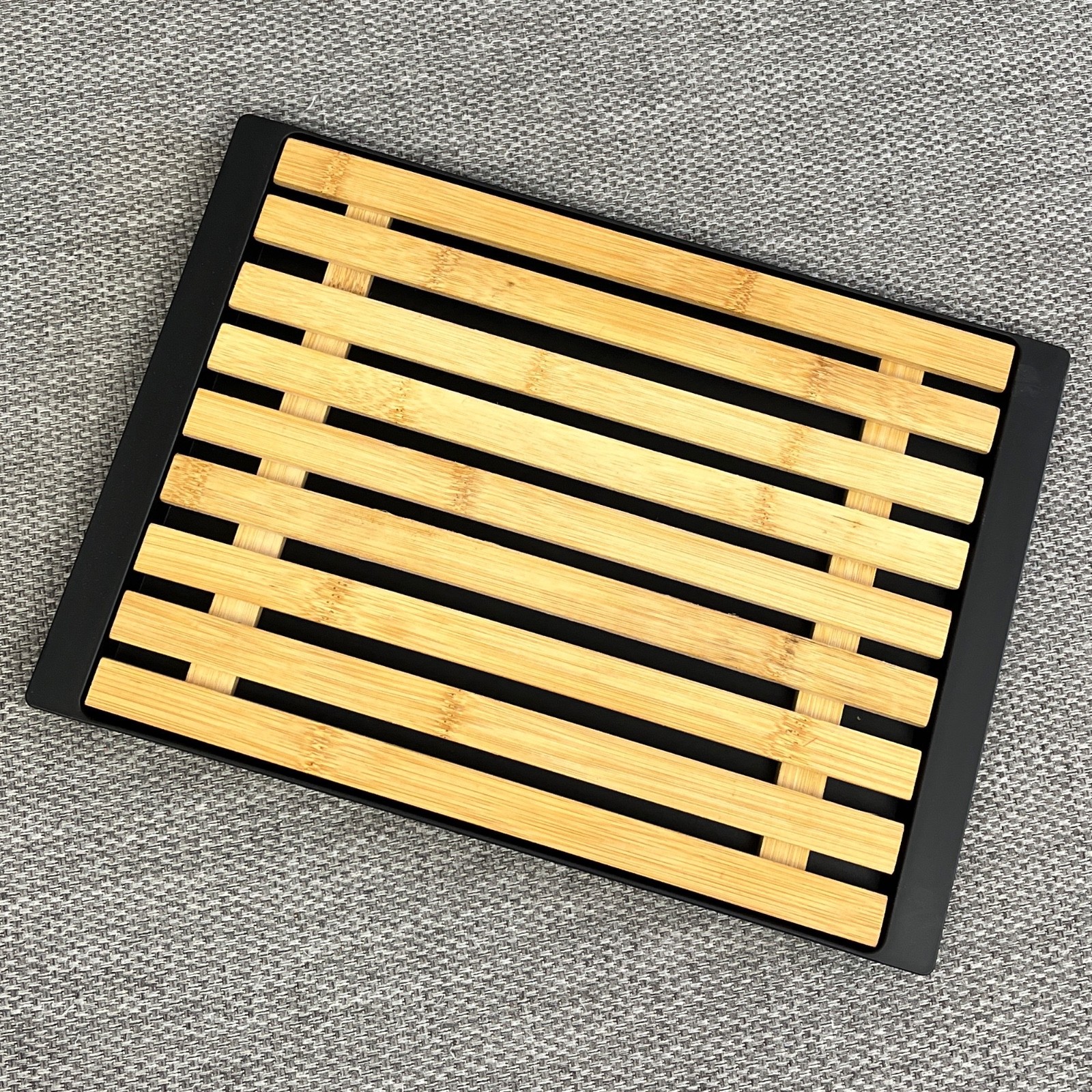 Bamboo Wooden Bread Cutting Board Plastic Crumb Catcher Tray Chopping Slicer