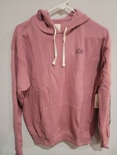 Billabong Women's M Sundream Hoodie Sweatshirt Soft Knit Sleeve Graphic Pink NWT