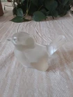 Vintage Frosted Satin Glass Bird Paper Weight-Desk-Office-Home-Wildlife--(S)