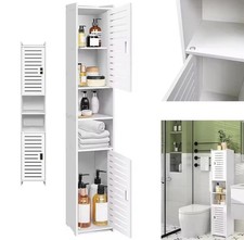 Tall Waterproof Bathroom Cabinet Free Standing Floor Storage Unit Cupboard 