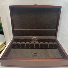Pacific Silver Cloth  Wood Flatware Storage Case Holds Service for 12