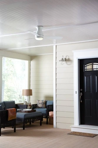 44" Fanimation Hugh Matte White LED Hugger Ceiling Fan - Picture 6 of 6