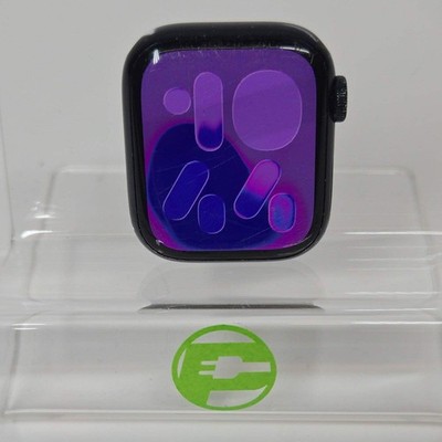 Unlocked Apple Watch Series 7 41MM Black Aluminum A2475 Face Only