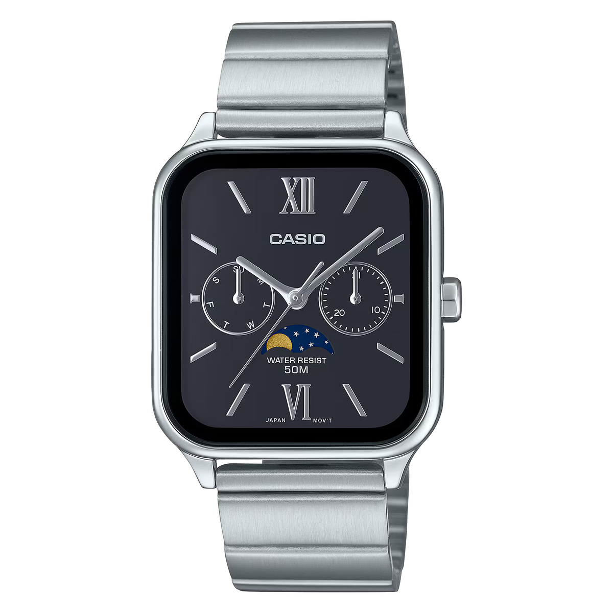 CASIO MTP-M305D-1A2V MTP-M305D-1A2 MOONPHASE BLACK DIAL WATCH | eBay