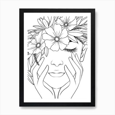 Portrait einer Frau 2 Kunstdruck gerahmt Wandbild Poster Leinwanddruck Bild