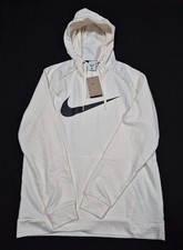 Nike Dri-Fit Hoodie Men's French Terry Lined Lightweight Ivory Swoosh CZ2425-110