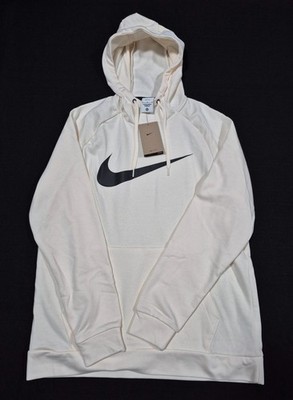 Nike Dri-Fit Hoodie Men's French Terry Lined Lightweight Ivory Swoosh CZ2425-110