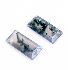 AAA Loose Gemstone Natural Moss Agate Baguette Cut For Making All All Jewelry