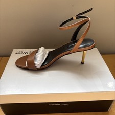 New Nine West Anny dress sandals with a metallic stiletto heel / Size 7.5