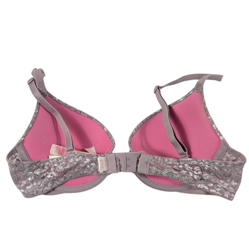 Victoria's Secret Wear Everywhere Push Up Bra Womens Size 32B Mauve Animal Print - Picture 2 of 4