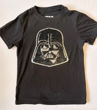 Kids Star Wars-Darth Vader Flip Black  Red T-Shirt Size 6-7 S 