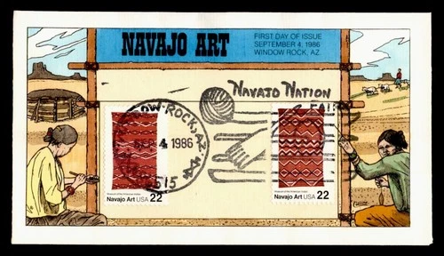 DR WHO 1986 FDC INDIAN NAVAJO ART COLLINS HAND COLORED CACHET M75650