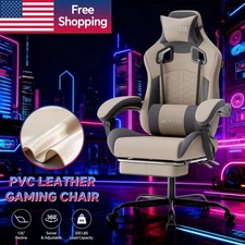 Gaming Chair with Massage,Ergonomic PC Computer Chair with Footrest Comfortable