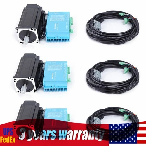 NEW 3 Axis Nema 34 12Nm Closed Loop Stepper Hybrid Servo Motor Driver Kit