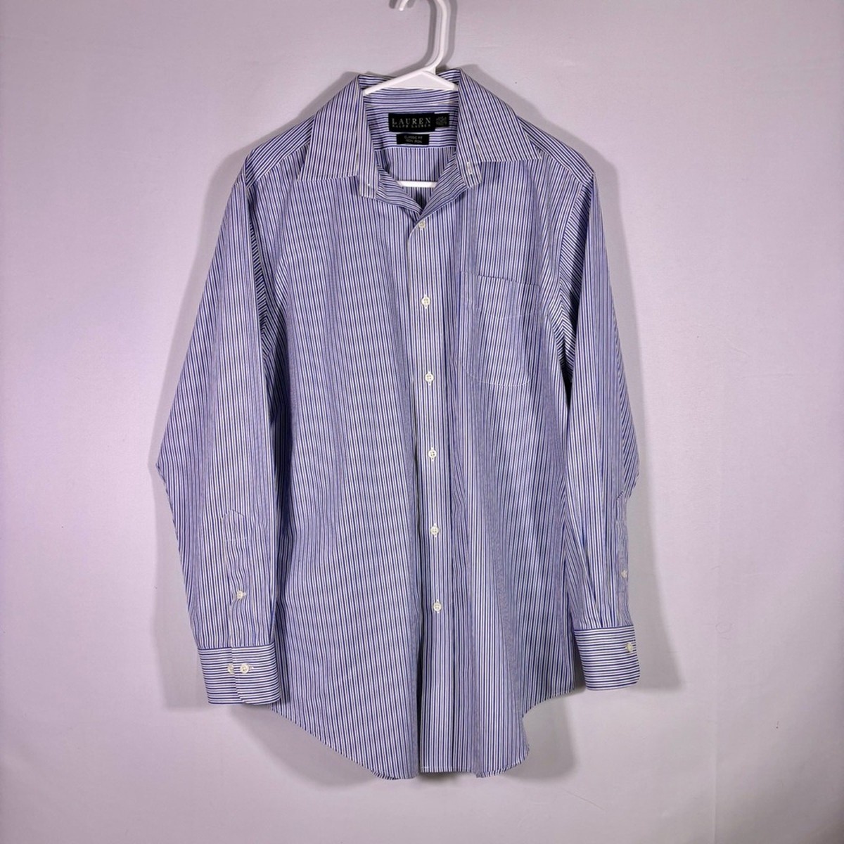 Ralph Lauren Black Label Blue & White Cotton Striped Button Down