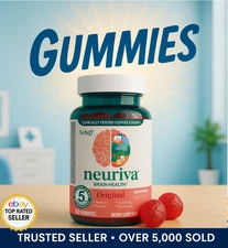 NEURIVA Original Brain Health & Memory Support GUMMIES, 50 CT exp 8/2026