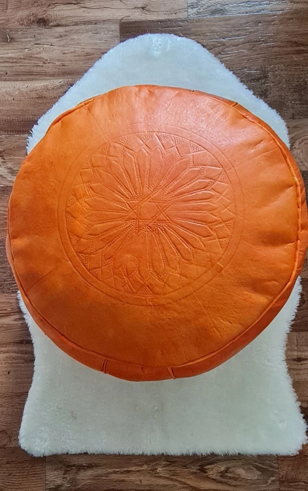 Pouf, Handgefertigten Marokkanische Echtleder Sitzhocker, Sitzpouf Ungefüllt. - Bild 3 von 3