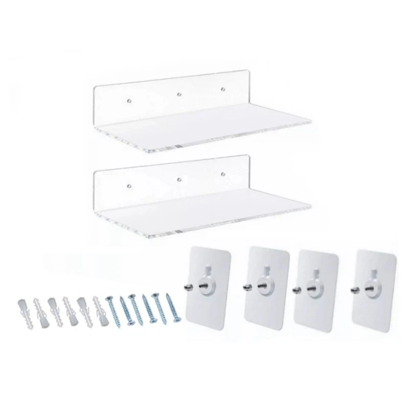 Invisible Wall Mounted Hangings Book Shelves Acrylic Clear Floating Bookshelf