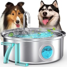 Oneisall 7L Trinkbrunnen f&uuml;r Hunde, Edelstahl Hundebrunnen mit gro&szlig;em