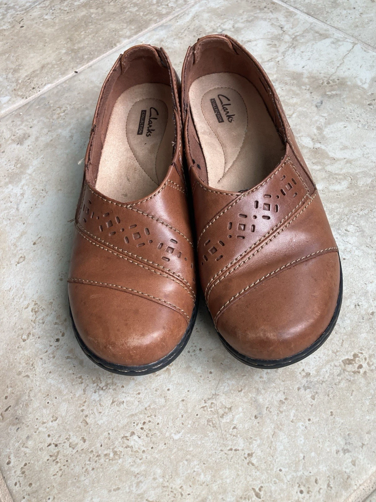 Ballerine Clarks Collection donna 7 5 marroni Mary Jane abbellimenti decorativi