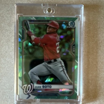 Topps 2021 Bowman Chrome Juan Soto Green Refractor 21/99 #84