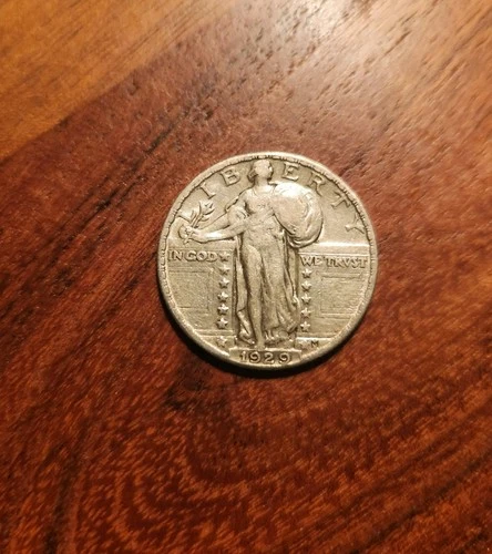 1929 Standing Liberty Quarter - Extremely Fine XF Coin - PERFECT RIM
