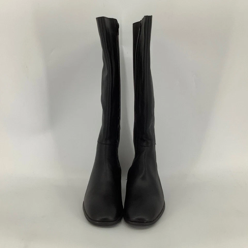 Naot Talla 38 Negro Cuero Suave Regalo Botas Hasta la Rodilla Tacón Bloque Cremallera Lateral P30-13 Foto 2 de 4