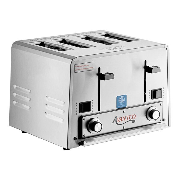 Avantco THD27208 Medium-Duty Bread/Bagel Switch 4-Slice Commercial Toaster