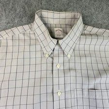 Brooks Brothers 346 dress shirt sz.XL tan/blue plaid