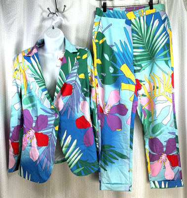 L Atiste By Amy Life is Art NWT Tropical Floral Pant Suit Women s Medium