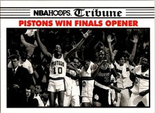 1990-91 Hoops #337 Pistons Win Finals Opener TRIB