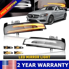 LED Side Mirror Light Sequential Signal White/Amber For Benz C E S CLA CLS Class