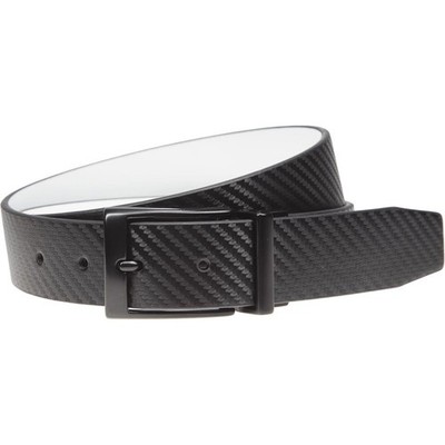 Nike Carbon Fiber Texture Reversible Golf Belt, White/Black, 38