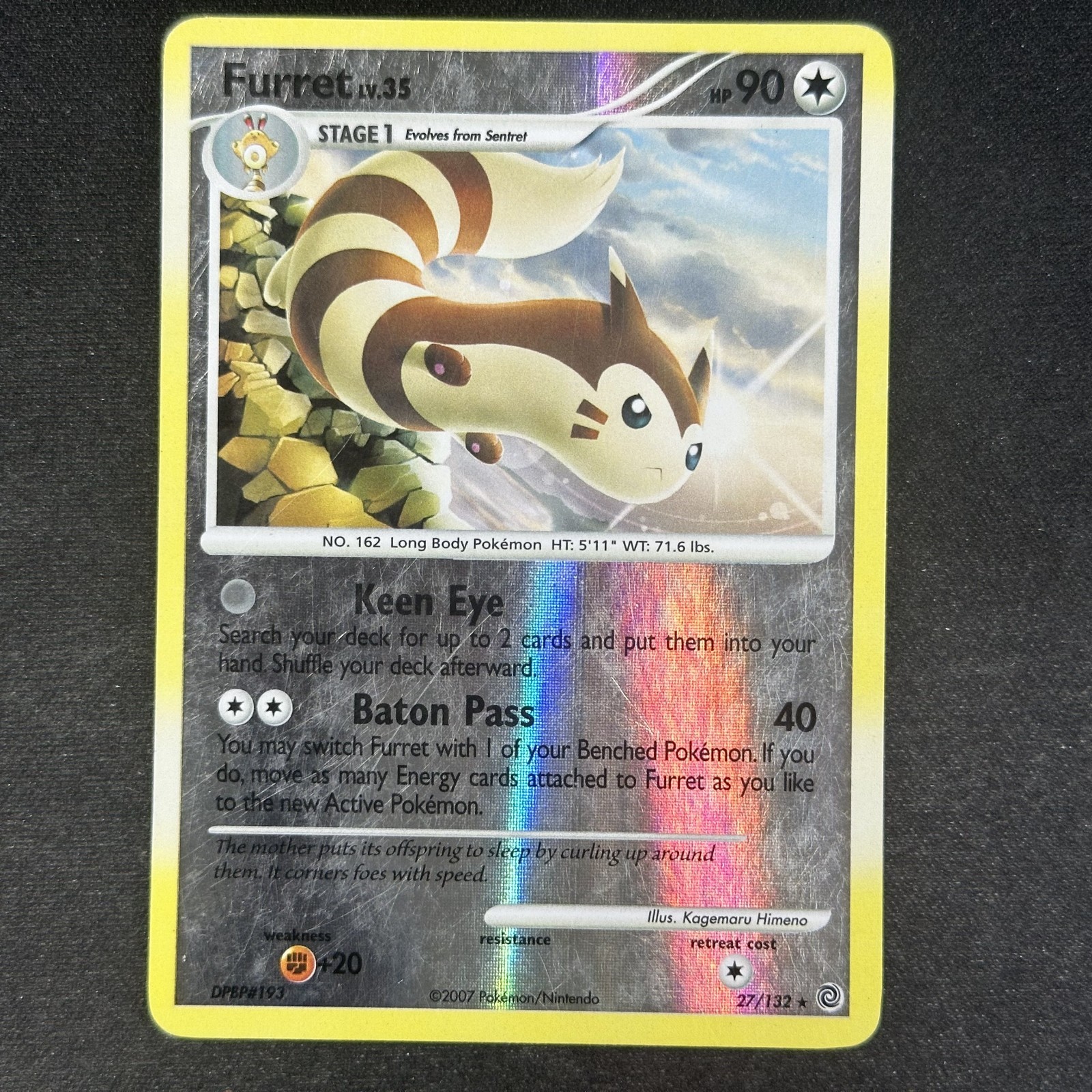 Furret - 27/132 - D&P Secret Wonders - Reverse Holo - Pokémon TCG 2007 Vintage