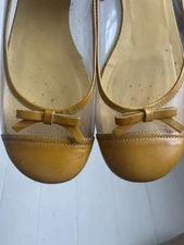Miu Miu yellow patent leather ballet flats with bow - 38
