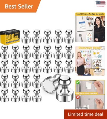 Magnetic Push Pins - 200 Count for Effortless Home & Office Organization