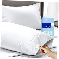 100 Cotton Pillowcases Standard/Queen Size Sets of 2 Queen - Pack of 2 White