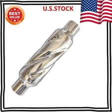 Glasspack 2.5 Inch Muffler Exhaust Pipe, Universal Performance Resonator Dual