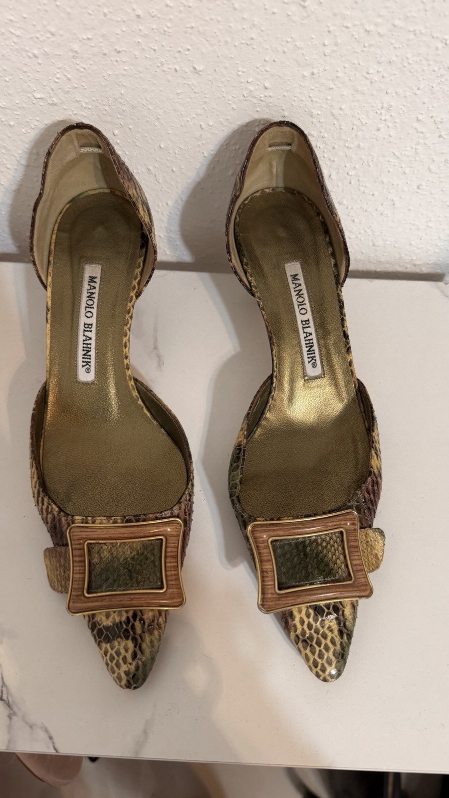 Rare Manolo Blahnik Genuine Python Kitten D’Orsey… - image 6