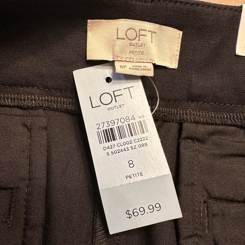 Loft Outlet Black Skinny Ankle Petite Pants Women’s 8P Mid Rise Stretch $69 - Picture 10 of 16