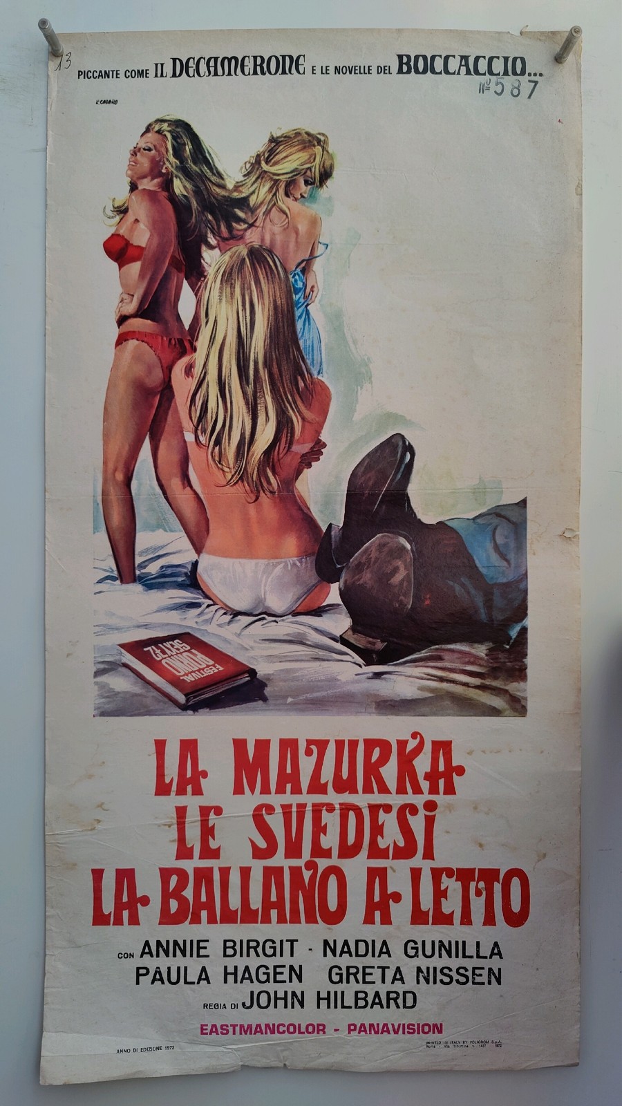 Locandina originale film La mazurka le svedesi la ballano a letto (1970) - Regia di John Hilbard