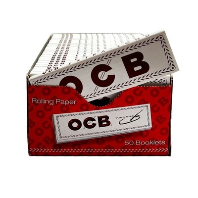 Box OCB Extra Long Weiss Papers; Inhalt: 50 Hefte je 32 Blatt