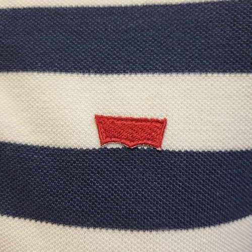 Camisa Polo Levi's Azul y Blanco Rayas Ajuste Estándar Reino Unido Para Hombre Talla L I285 - Imagen 5 de 6