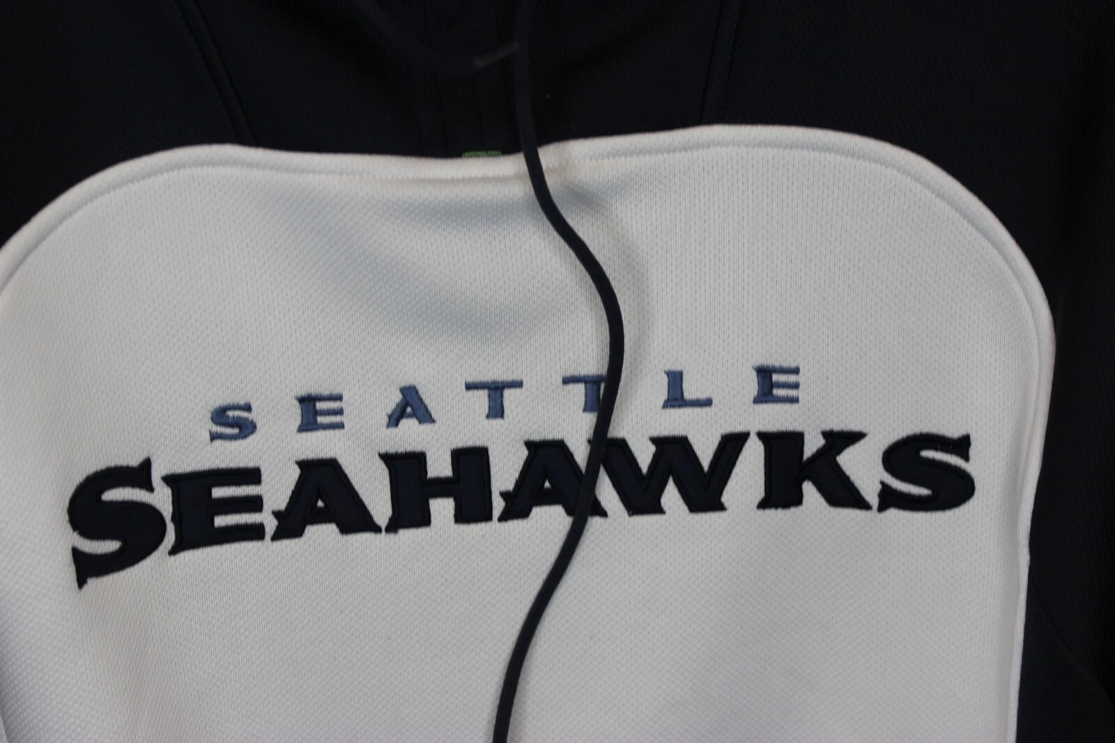 VETEMENTS Felpa con cappuccio pullover Reebok NFL uomo Seattle Seahawks logo taglia SM blu navy bianco