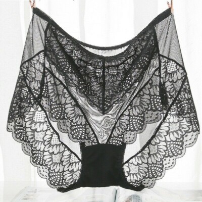 2XPlus Größe Damen Blumen Spitze Durchsichtig Slip Höschen Stretch Unterhose