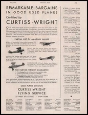 1930 Curtiss Wright Robin Travel Air Cessna Commandaire Used Plane List Print Ad